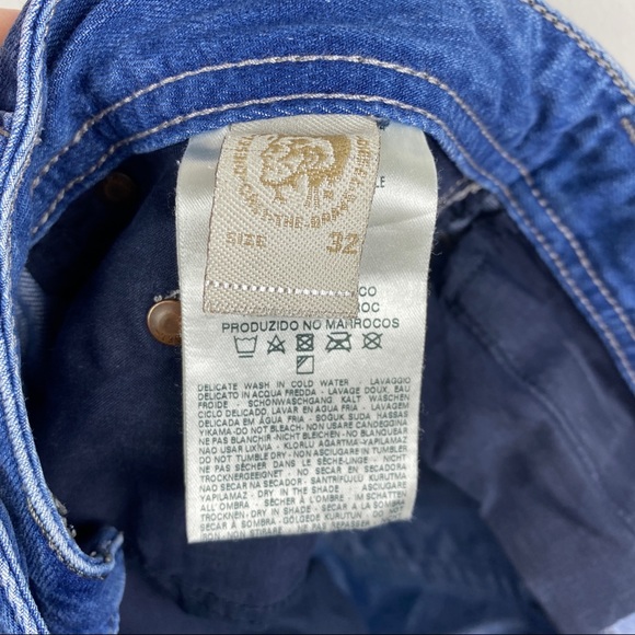 Diesel Safado 32 X34 Jeans Slim Straight Blue Denim Button Fly Distressed - Picture 5 of 11